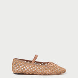 Roeffler Randall - Leonie Brown Crochet Ballet Flat