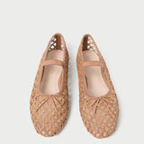 Roeffler Randall - Leonie Brown Crochet Ballet Flat