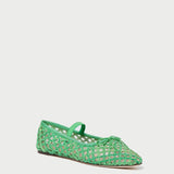 Roeffler Randall - Leonie Green Crochet Ballet Flat