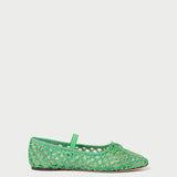 Roeffler Randall - Leonie Green Crochet Ballet Flat