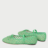 Roeffler Randall - Leonie Green Crochet Ballet Flat