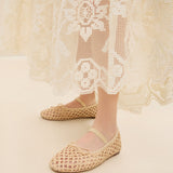 Roeffler Randall - Leonie Natural Crochet Ballet Flat