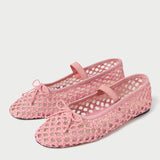 Roeffler Randall - Leonie Pink Crochet Ballet Flat