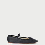 Roeffler Randall - Leonie Black Leather Ballet Flat