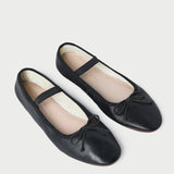 Roeffler Randall - Leonie Black Leather Ballet Flat