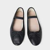 Roeffler Randall - Leonie Black Leather Ballet Flat