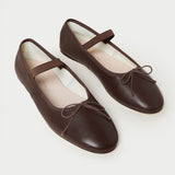 Roeffler Randall - Leonie Chocolate Leather Ballet Flat