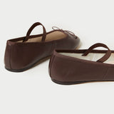 Roeffler Randall - Leonie Chocolate Leather Ballet Flat