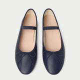 Roeffler Randall - Leonie Navy Leather Ballet Flat