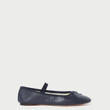 Roeffler Randall - Leonie Navy Leather Ballet Flat