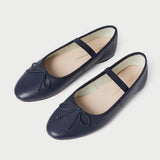 Roeffler Randall - Leonie Navy Leather Ballet Flat