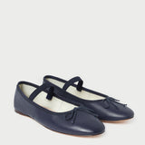 Roeffler Randall - Leonie Navy Leather Ballet Flat