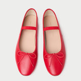 Roeffler Randall - Leonie Red Leather Ballet Flat