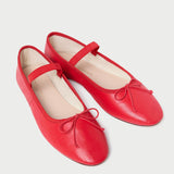 Roeffler Randall - Leonie Red Leather Ballet Flat