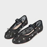 Roeffler Randall - Leonie Black/Crystal Ballet Flat