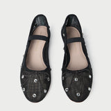 Roeffler Randall - Leonie Black/Crystal Ballet Flat