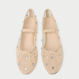 Roeffler Randall - Leonie Caramel/Crystal Ballet Flat