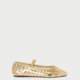 Roeffler Randall - Leonie Gold Woven Ballet Flat