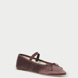 Roeffler Randall - Leonie Chocolate Satin Ballet Flat