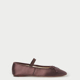 Roeffler Randall - Leonie Chocolate Satin Ballet Flat