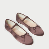 Roeffler Randall - Leonie Chocolate Satin Ballet Flat