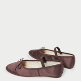 Roeffler Randall - Leonie Chocolate Satin Ballet Flat