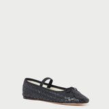 Roeffler Randall - Leonie Black Woven Ballet Flat