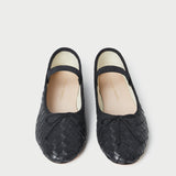 Roeffler Randall - Leonie Black Woven Ballet Flat