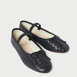 Roeffler Randall - Leonie Black Woven Ballet Flat