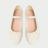 Roeffler Randall - Leonie Cream Woven Ballet Flat