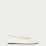 Roeffler Randall - Leonie Cream Woven Ballet Flat