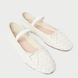 Roeffler Randall - Leonie Cream Woven Ballet Flat