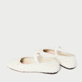 Roeffler Randall - Leonie Cream Woven Ballet Flat