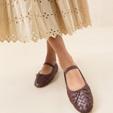 Roeffler Randall - Leonie Espresso Woven Ballet Flat