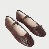 Roeffler Randall - Leonie Espresso Woven Ballet Flat