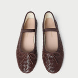 Roeffler Randall - Leonie Espresso Woven Ballet Flat