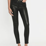 FRAME - Leather Le High Skinny -- Washed Black