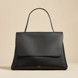 The Large Lia Bag in Black Pebbled Leather
