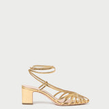 Roeffler Randall - Livvy Gold Leather Heeled Sandal