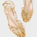 Roeffler Randall - Livvy Gold Leather Heeled Sandal