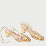 Roeffler Randall - Livvy Gold Leather Heeled Sandal