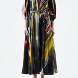 GABRIELA HEARST - Dexter Pleated Shirtdress in Multi Printed Silk