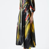 GABRIELA HEARST - Dexter Pleated Shirtdress in Multi Printed Silk