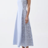 GABRIELA HEARST - Lenya Lace Midi Dress in Light Blue Sea Island Cotton Poplin