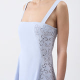 GABRIELA HEARST - Lenya Lace Midi Dress in Light Blue Sea Island Cotton Poplin