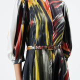 GABRIELA HEARST - Dexter Pleated Shirtdress in Multi Printed Silk