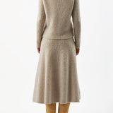 GABRIELA HEARST - Pablo Knit Midi Skirt in Oatmeal Cashmere Silk Boucle