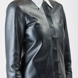 GABRIELA HEARST - Thales Jacket in Black Metallic Nappa Leather