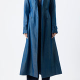 GABRIELA HEARST - Braden Trench Coat in Deep Fluorite Blue Virgin Wool Linen Twill