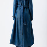 GABRIELA HEARST - Braden Trench Coat in Deep Fluorite Blue Virgin Wool Linen Twill